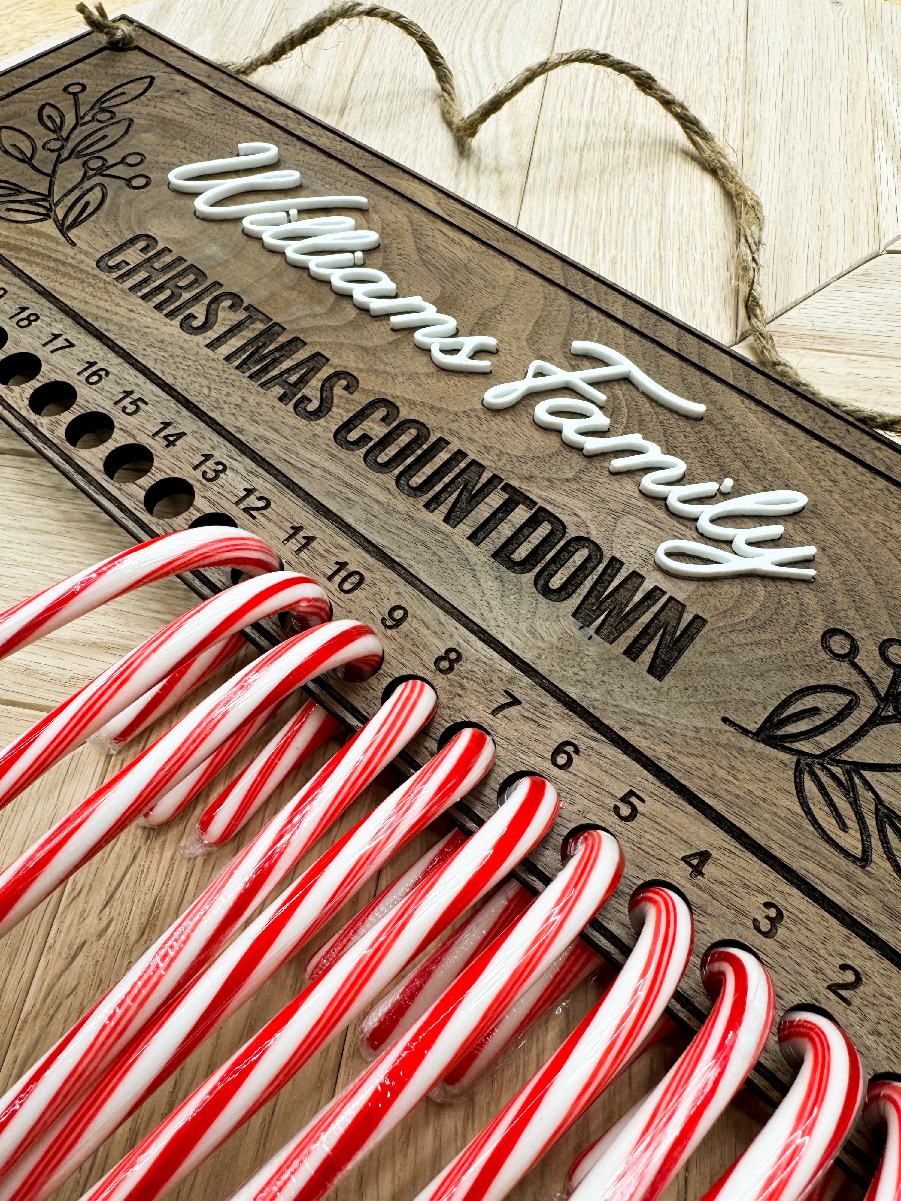 Christmas Countdown Candy Cane Sign