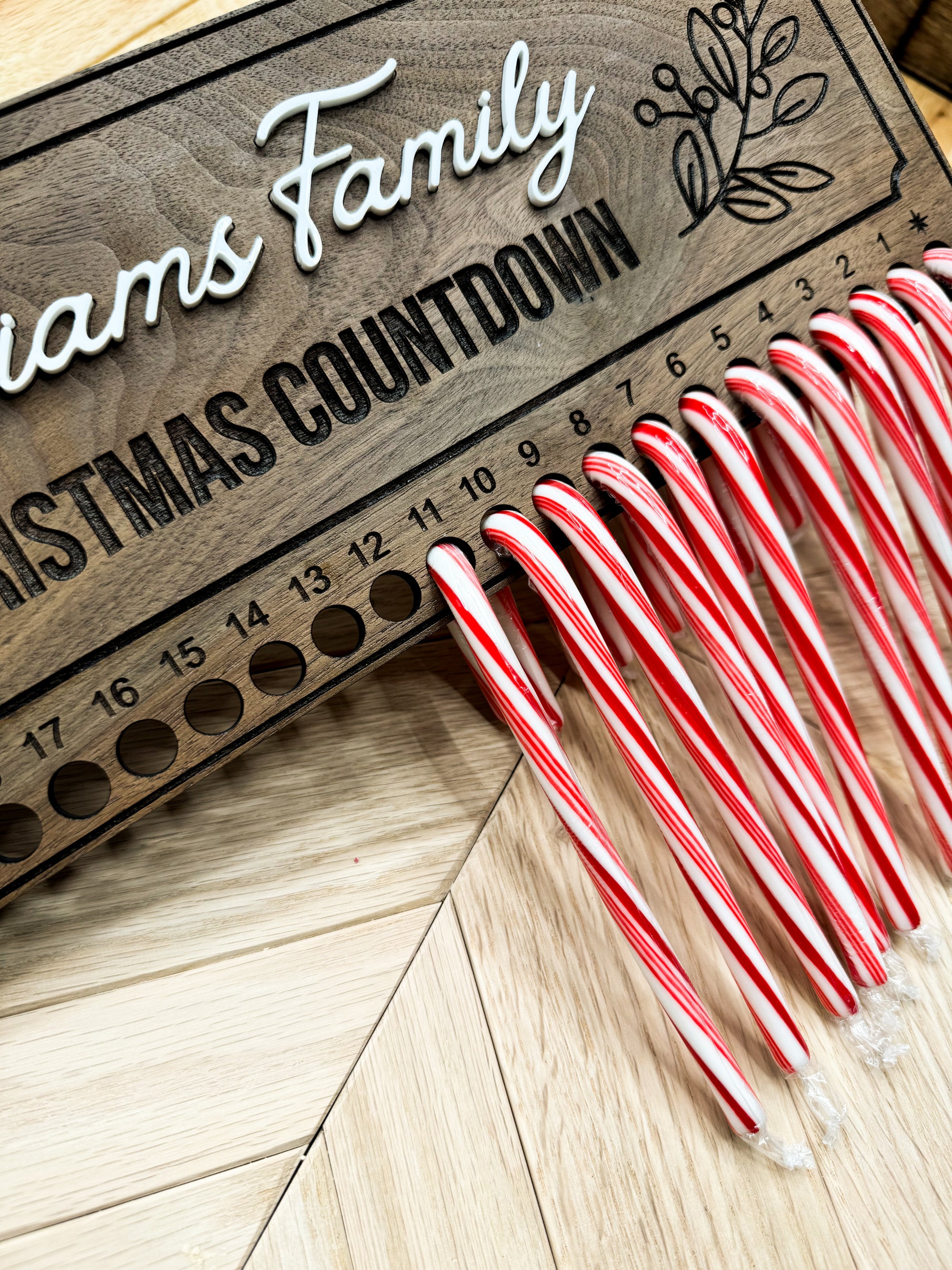 Christmas Countdown Candy Cane Sign