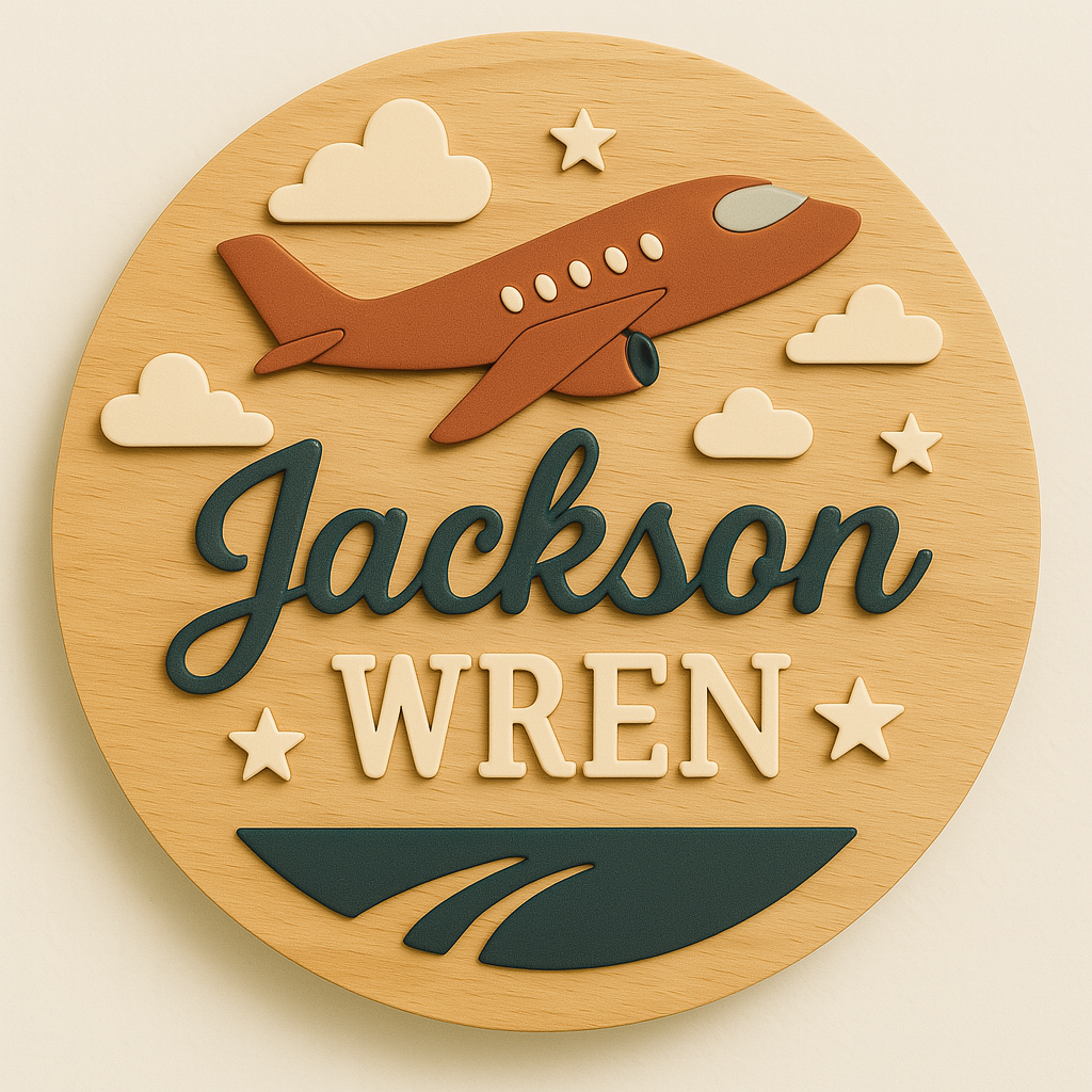 Custom Wooden Name Sign – Personalized Nursery, Family, or Kids Room Décor