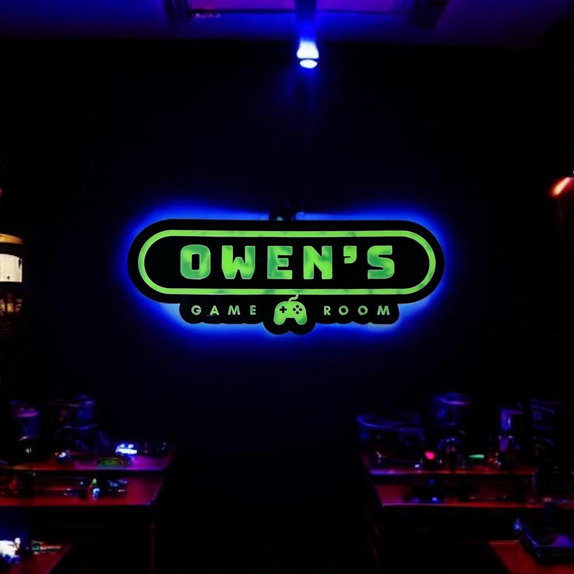 Gamer Personalized Glow-in-the-Dark Acrylic LED Name Wall Sign