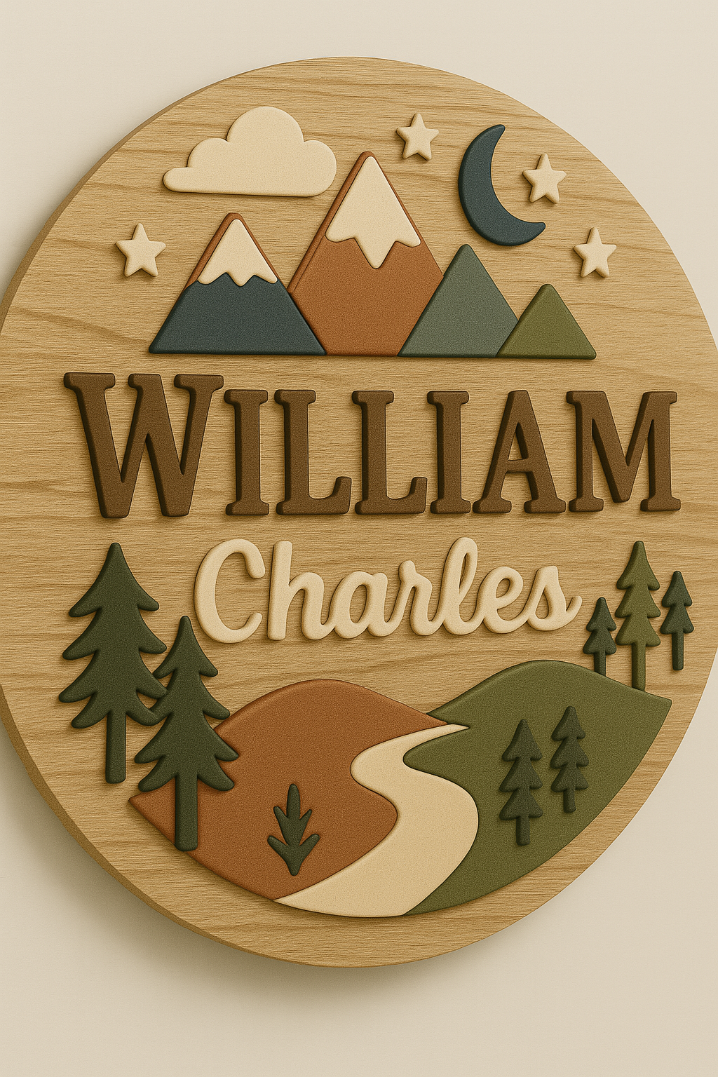 Custom Wooden Name Sign – Personalized Nursery, Family, or Kids Room Décor