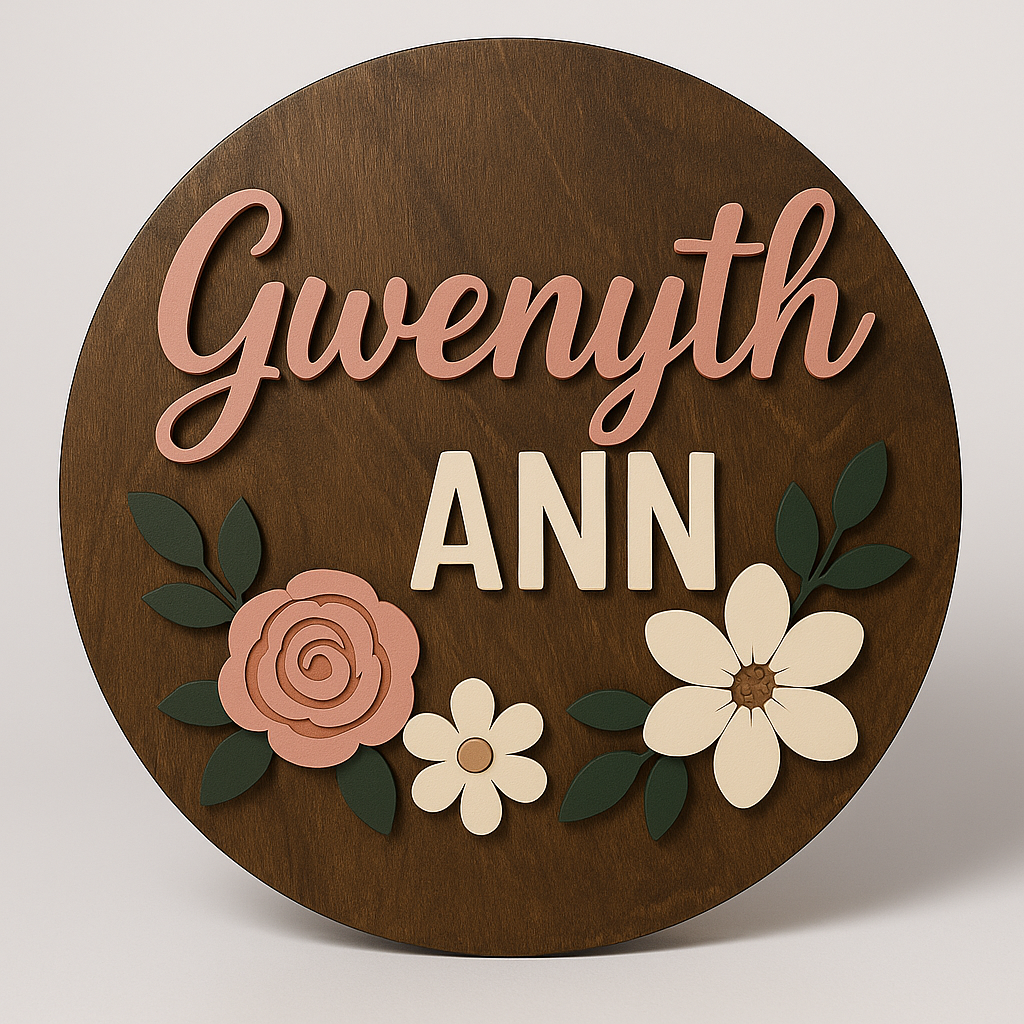 Custom Wooden Name Sign – Personalized Nursery, Family, or Kids Room Décor
