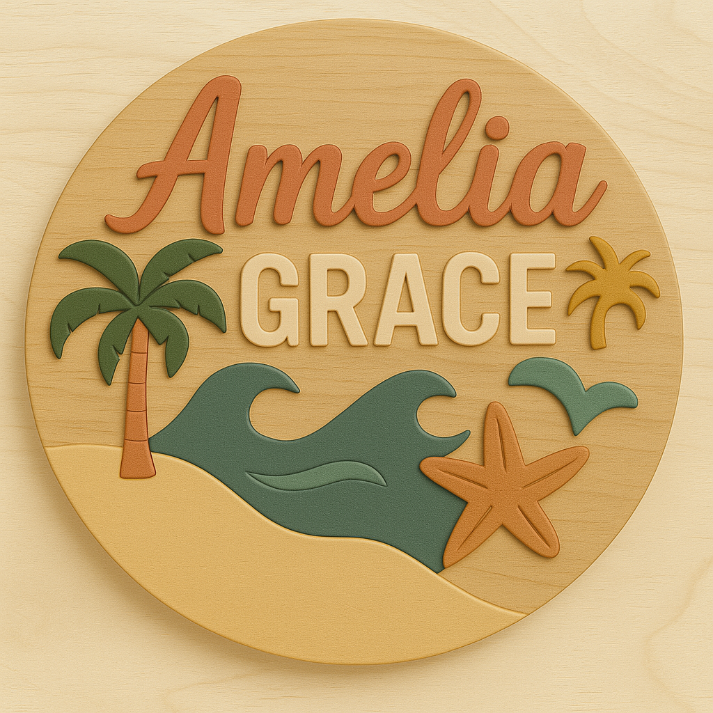 Custom Wooden Name Sign – Personalized Nursery, Family, or Kids Room Décor