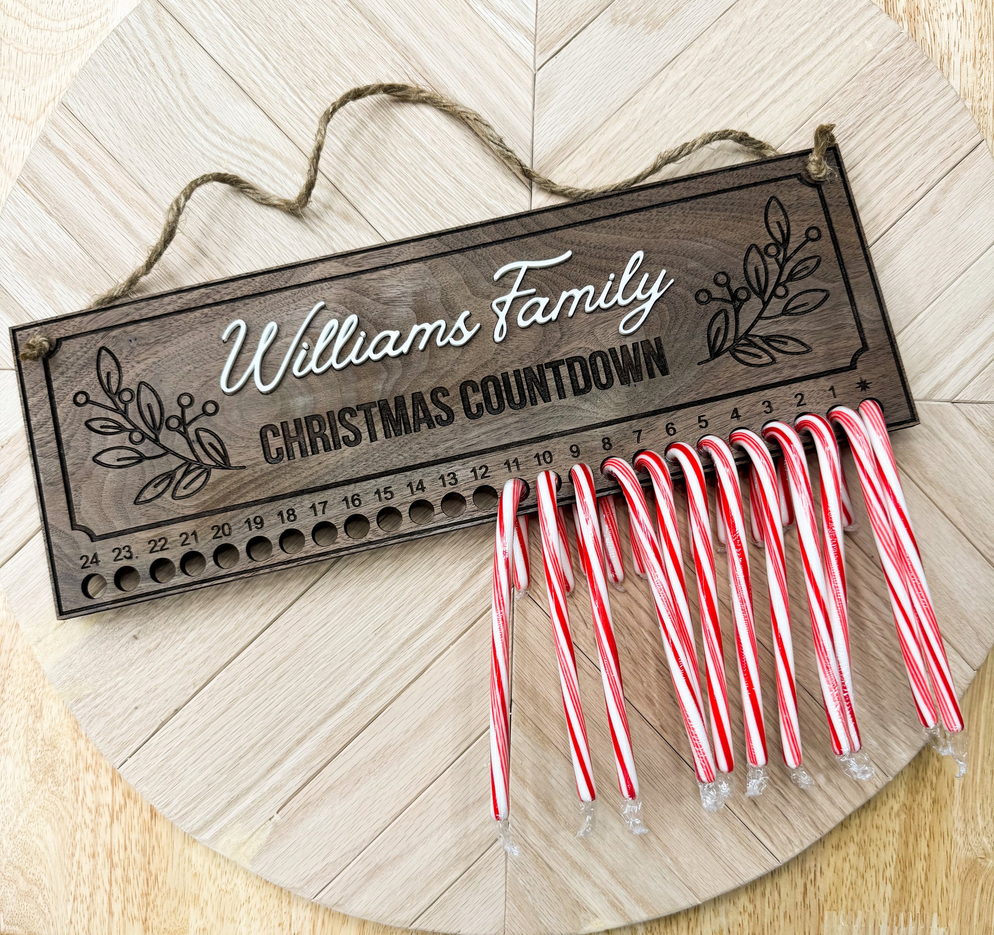 Christmas Countdown Candy Cane Sign