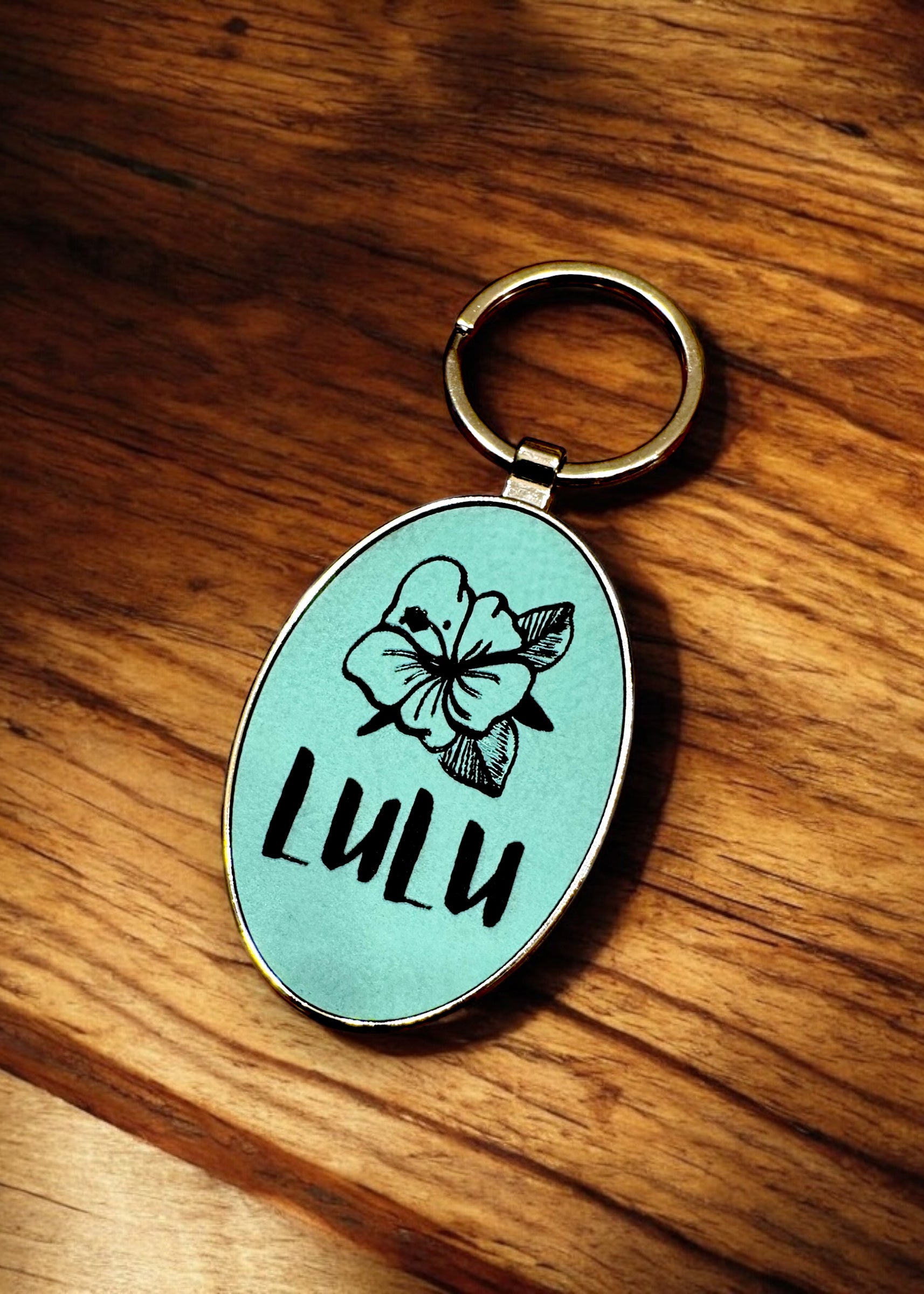 Custom Business Logo Leather and Metal Keychain