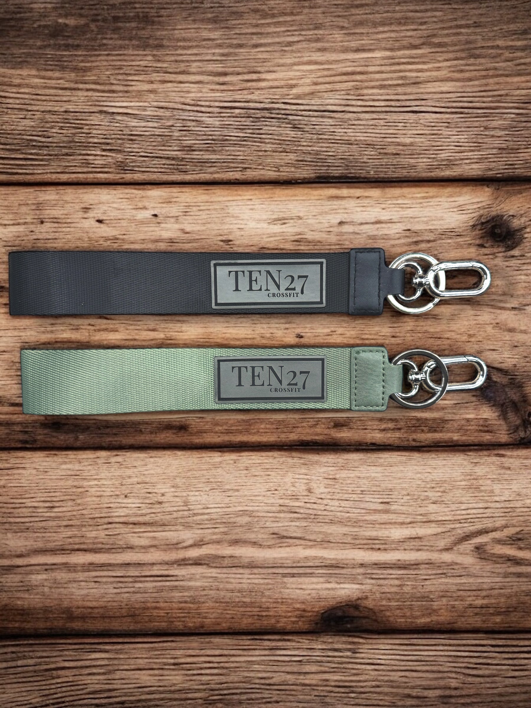 Ten27 Wristlet Keychain with Leather Patch Logo