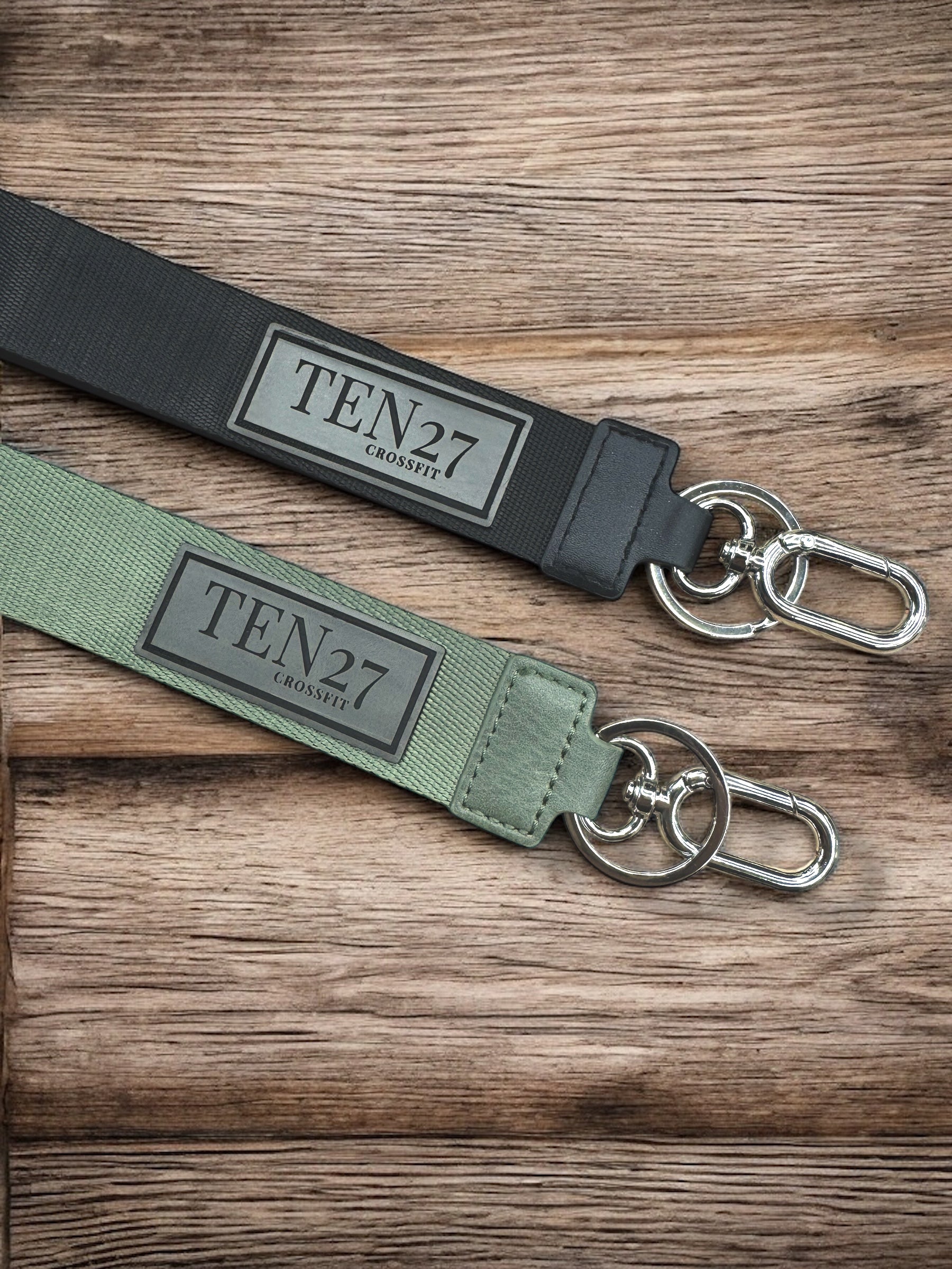 Ten27 Wristlet Keychain with Leather Patch Logo