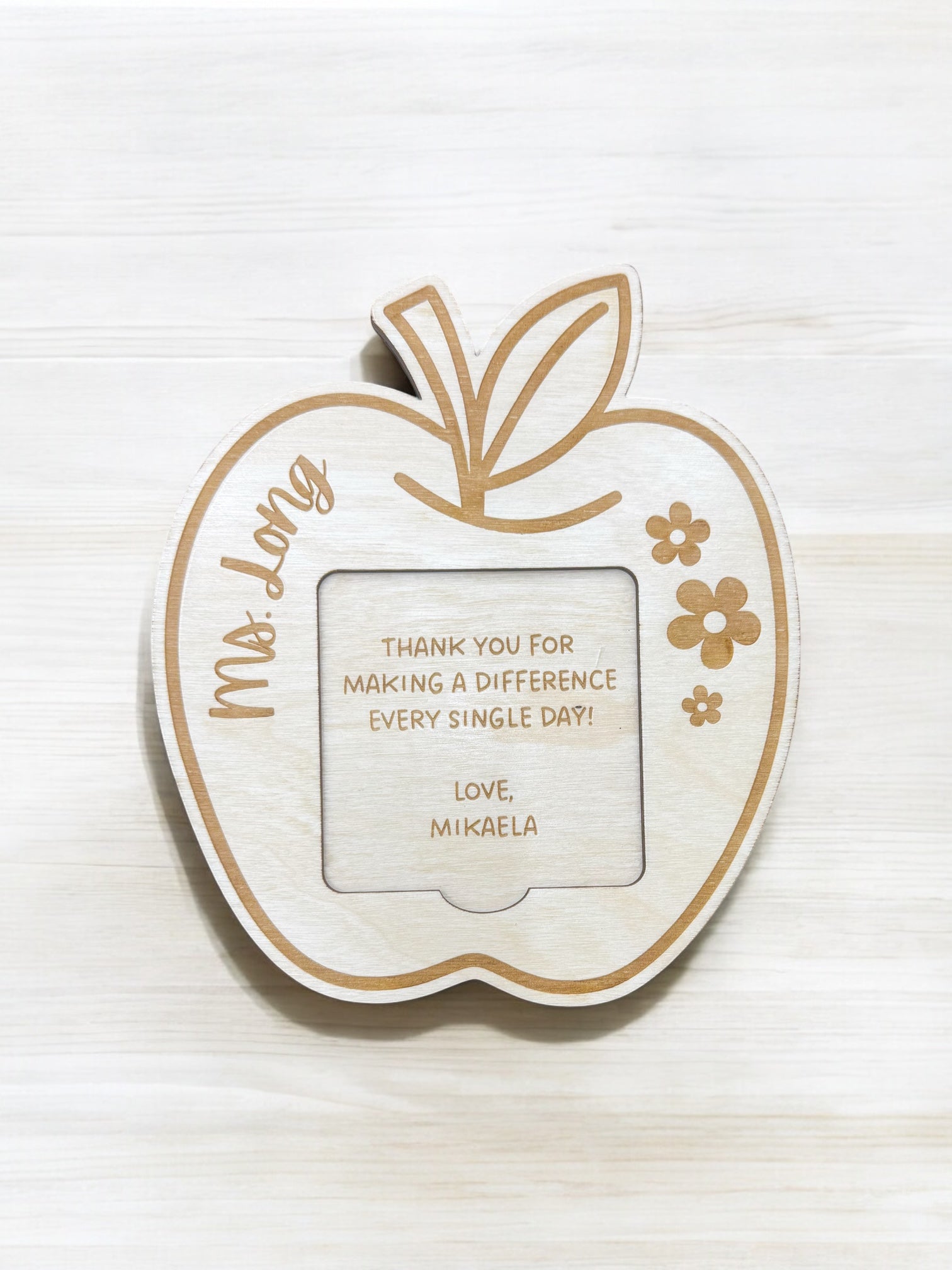 Teacher Apple Sticky Note Pad Holder