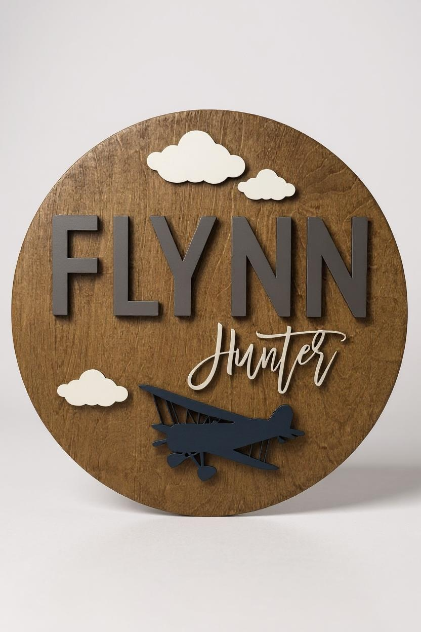 Custom Wooden Name Sign – Personalized Nursery, Family, or Kids Room Décor