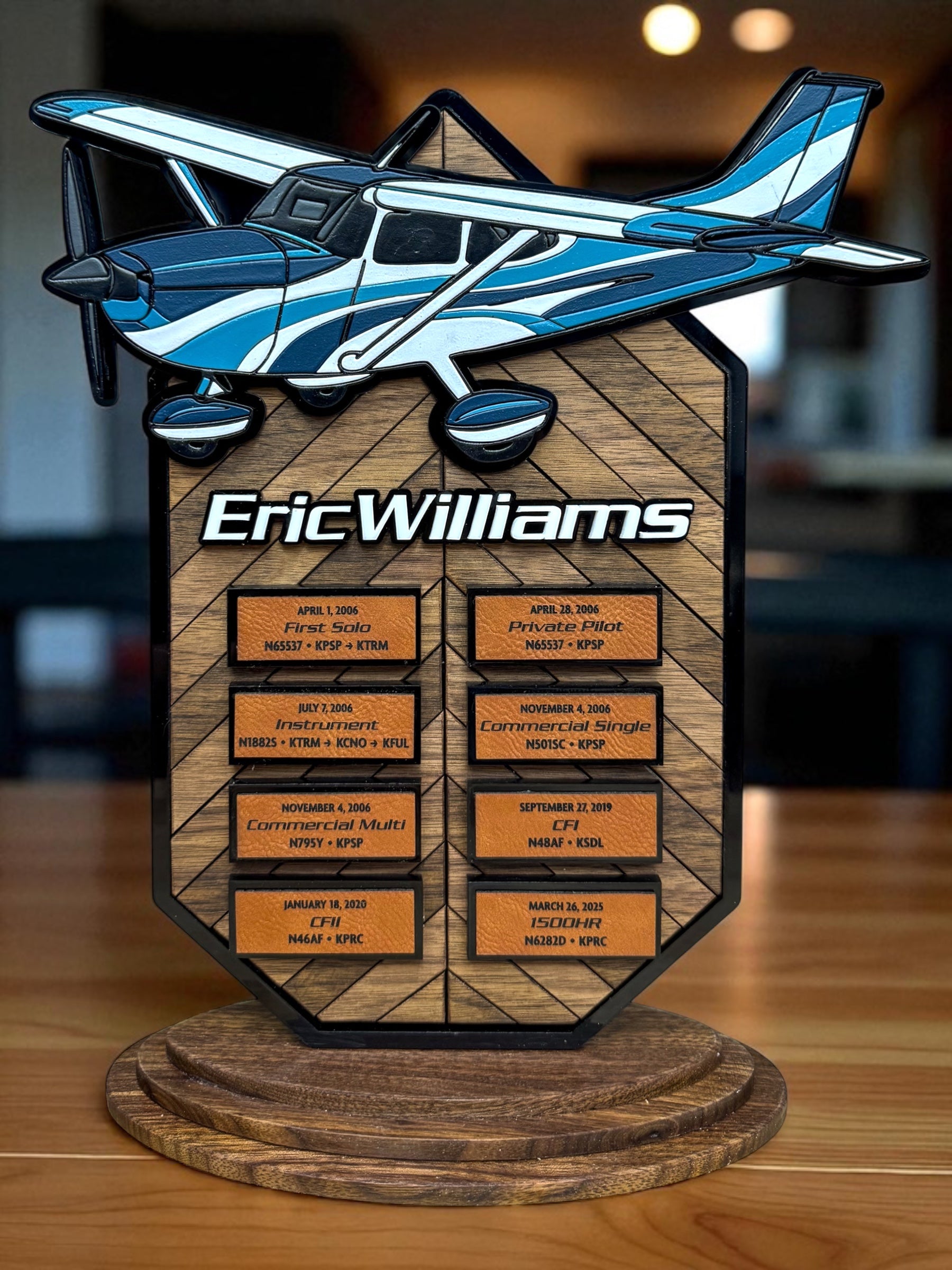 Custom Aviation Milestone Plaque