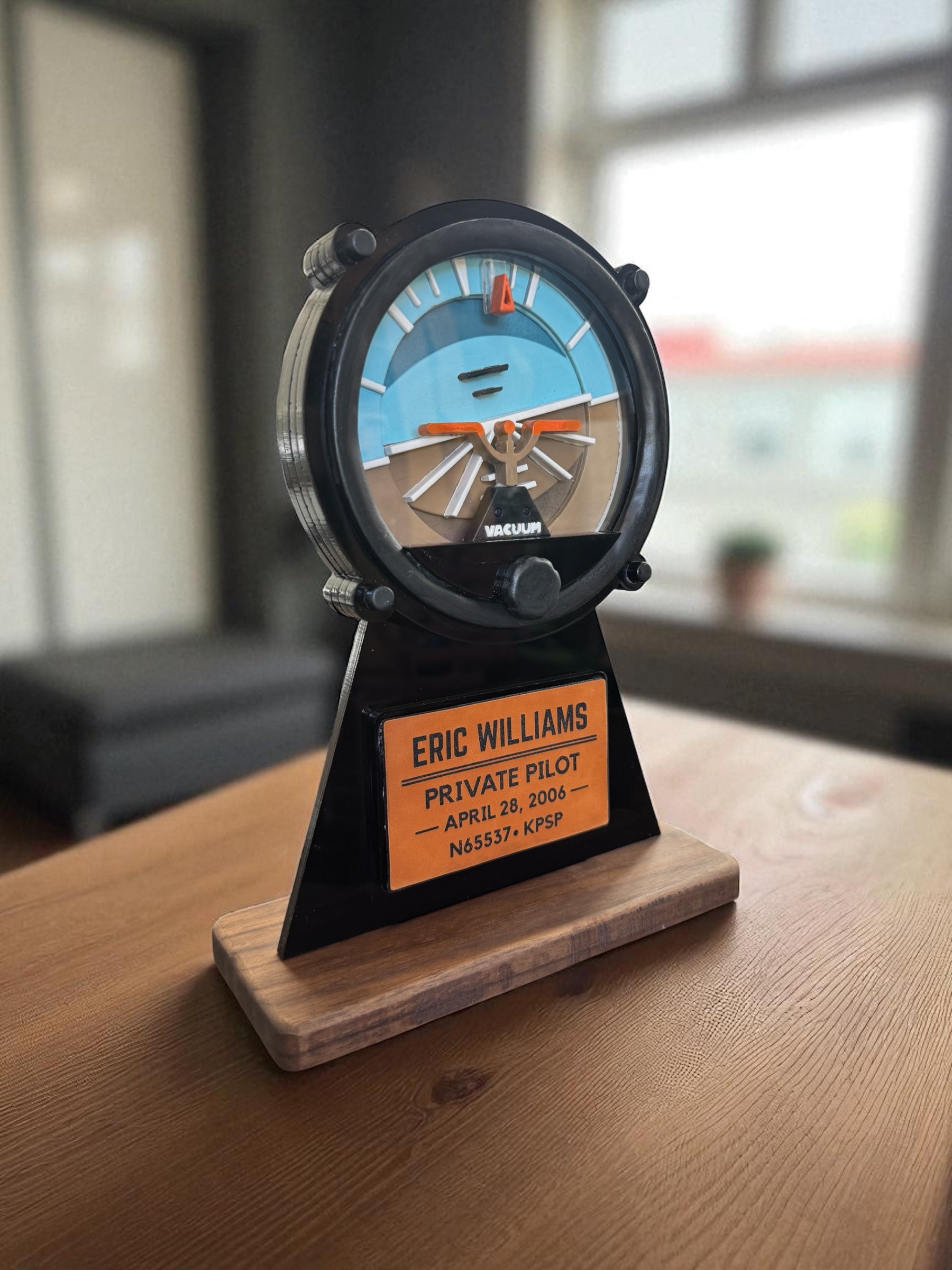Custom Aviation Plaque – Attitude Indicator