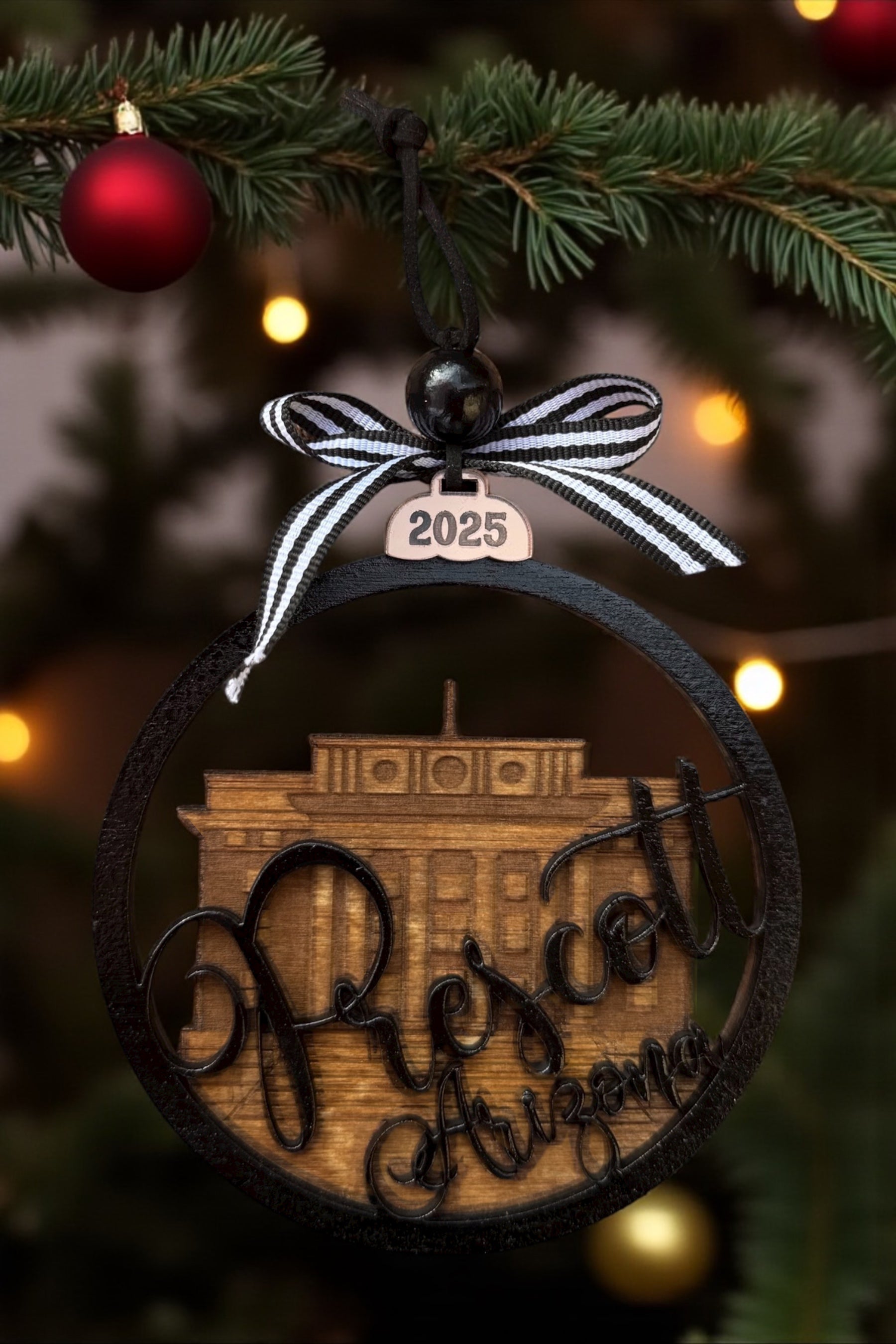 Simple Prescott Courthouse 2025 Christmas Ornament