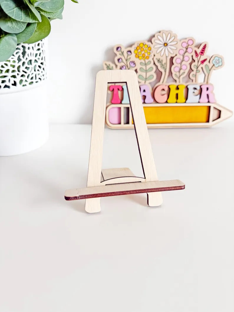 Floral Teacher Desk Name Sign w/Stand
